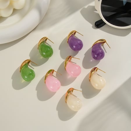 1 par de pendientes con forma de gota 2