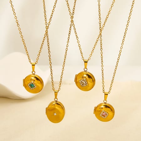 Classic Series Retro Geometric Stainless Steel  women's Pendant Necklaces 2