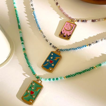 Collier pendentif tarot en acier inoxydable 1 pièce 2