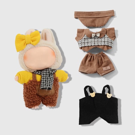 1 Set Cute Plaid Doll Clothes 2