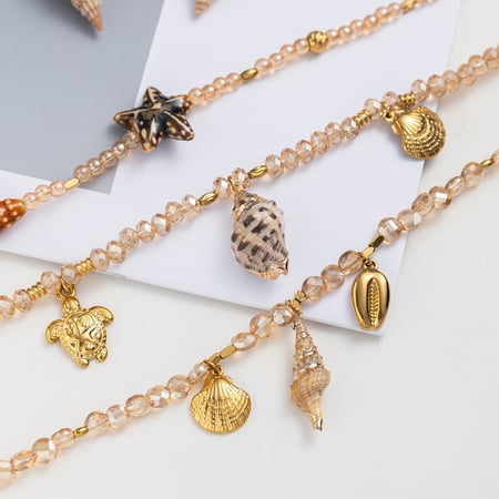 1 Piece Ceramics Charm Beaded Necklaces