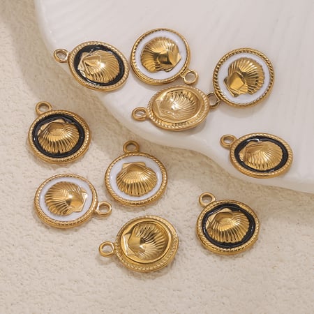 1 Piece DIY Shell Stainless Steel Women's Pendants 2