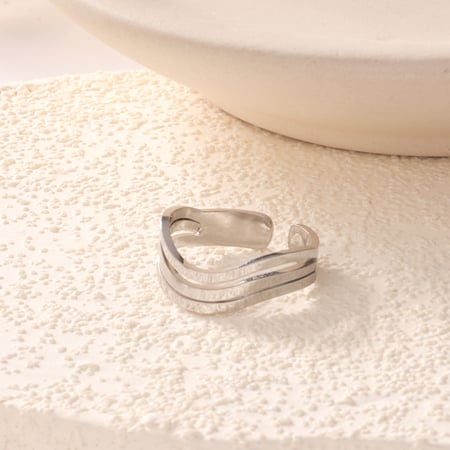 1 Piece Simple Series Classic Strip Stainless Steel   Gold Color  Statement Rings