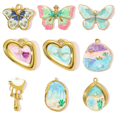 Pendentif papillon classique en acier inoxydable couleur or pour femme, 1 pièce 2