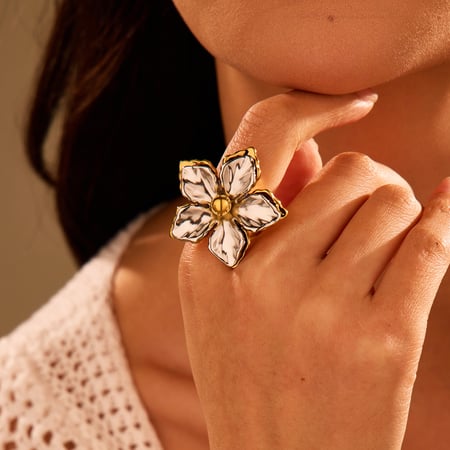 Lussuosi anelli regolabili da donna in acciaio inossidabile con colori misti 2