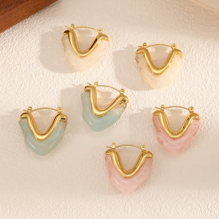 1 Pair Romantic Heart Hoop Earrings 2