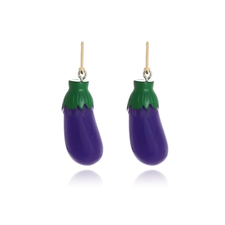 1 Pair Eggplant Resin Drop Earrings 2
