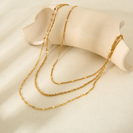 Simple Series Daily Chain Stainless Steel Women's Layered Necklaces 2