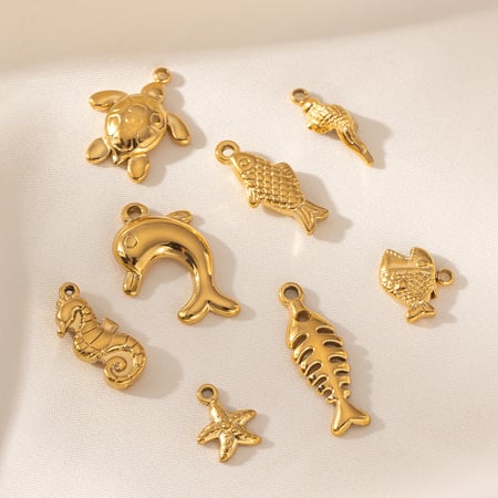1 Piece Oceanic Stainless Steel Gold Color Pendant 2