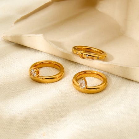 Simple Drop Shaped Stainless Steel Women's Ring