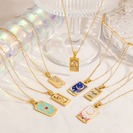 Collana con ciondolo tarocchi in acciaio inossidabile da 1 pezzo 2