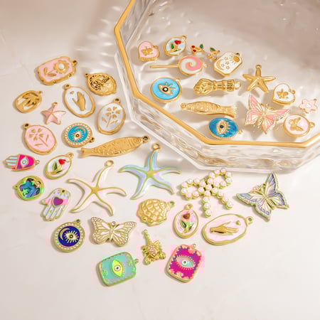 Oceanic Stainless Steel Gold Color DIY Pendants 2