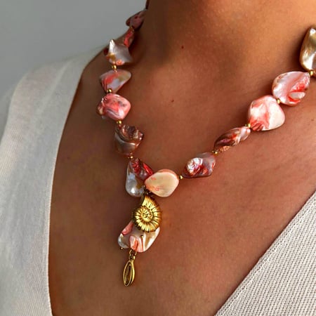 Collana in acciaio inossidabile con conchiglia da 1 pezzo