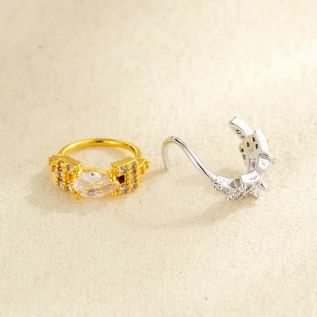 1 Stück Nasenstecker in Kupfer-Gold-Farbe mit Zirkonia
