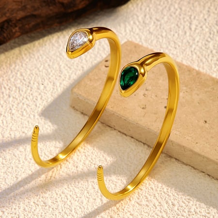 Pulsera de acero inoxidable color dorado con forma de serpiente de 1 pieza 2