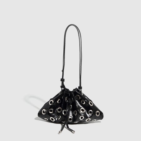 Bolso de hombro de PU con remaches clásicos de serie lujosa para mujer, 1 pieza 2