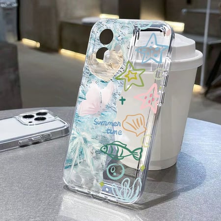 1 Piece Translucent with Fresh Ocean Elements Women's Phone Cases 2