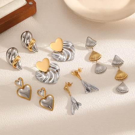 1 Pair Stainless Steel Mixed Color Stud Earrings 2