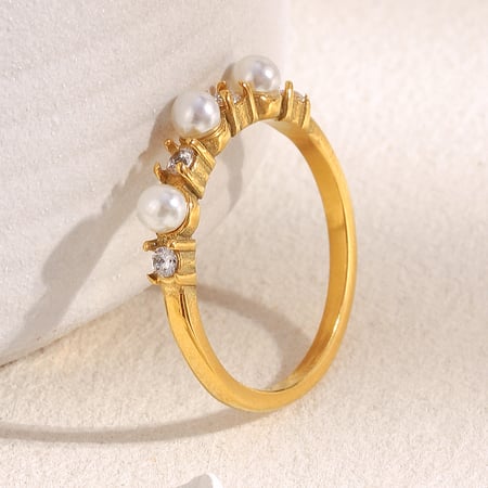 1 Piece Simple Series Elegant Circle Stainless Steel  Women's Gemstone Rings 2