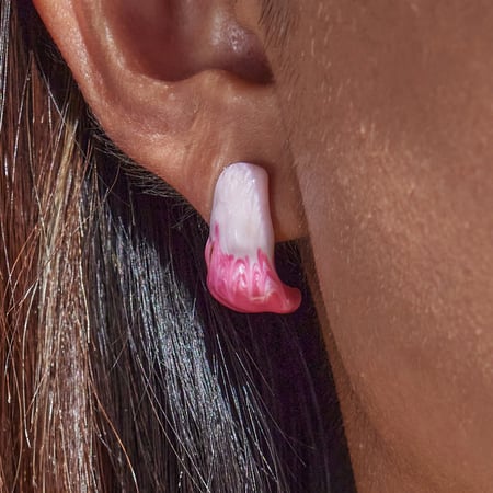 1 paire de boucles d&#39;oreilles créoles romantiques en acier inoxydable pour femme, dégradé de couleurs 2
