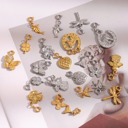 1 Piece Daily Butterfly Stainless DIY Steel  Gold Color  Women's Pendants