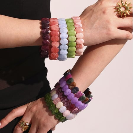 Bracelet de perles polychromes en pierres naturelles pour femme, 1 pièce 2