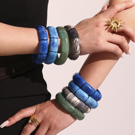 1 stuk Klassieke serie Eenvoudige cirkel Natuurlijke stenen Damesarmbanden 2