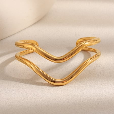 1 stuk Simple Series Daily Lines roestvrijstalen damesarmbanden 2