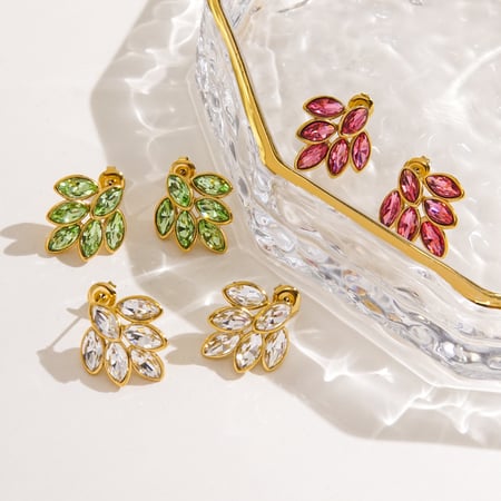 Boucles d&#39;oreilles à tige simples et élégantes en acier inoxydable pour femme