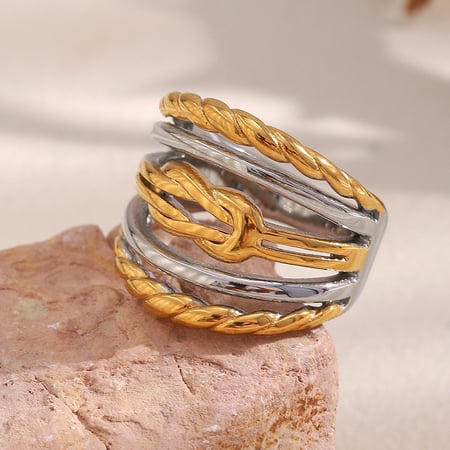 1 Piece Simple Series Casual Mixed Color Stainless Steel Statement Rings 2
