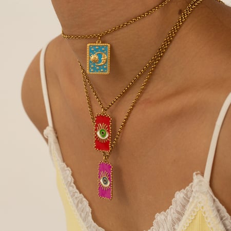 1 Piece Classic Tarot Stainless Steel Gold Color Women's Pendant Necklaces