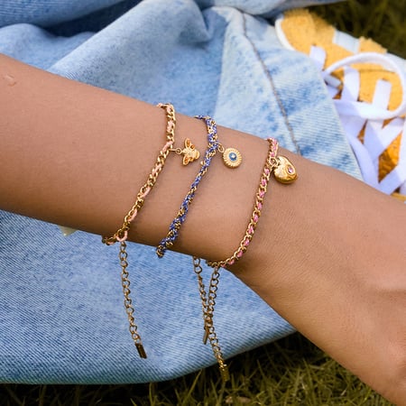 Bracelet à breloques rétro en acier inoxydable couleur or pour femme, 1 pièce, motif cœur 2