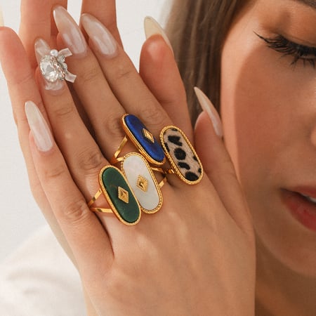 Bague simple en acier inoxydable de forme irrégulière, 1 pièce, série quotidienne 2