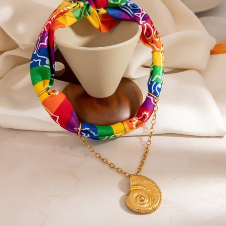 Collier pendentif en tissu 1 pièce 2