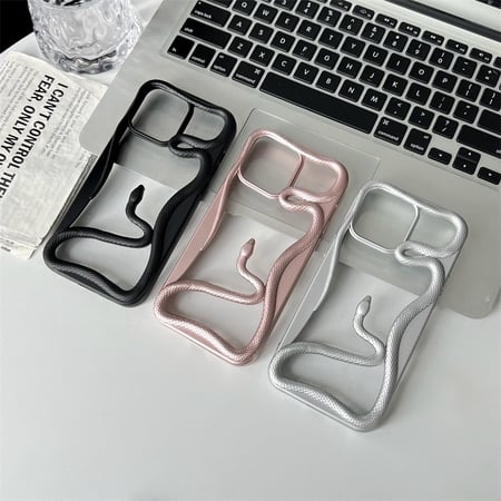 Funda para iPhone 17 con estampado de serpiente ahuecado, mate brillante