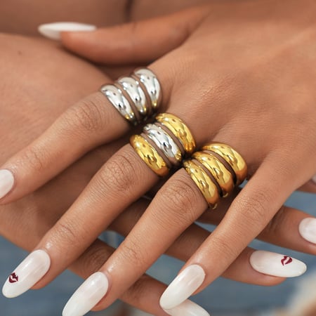 Bague minimaliste en acier inoxydable couleur or, série simple, cercle décontracté, 1 pièce