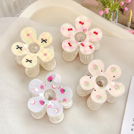 1 stuk romantische serie zoete bloemen plastic dames haarklemmen 2