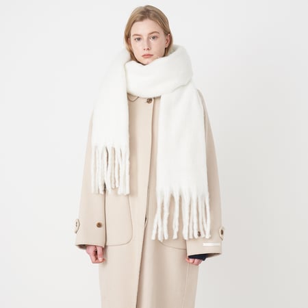 1 Stück einfache einfarbige Polyester-Winterschals für Damen 2