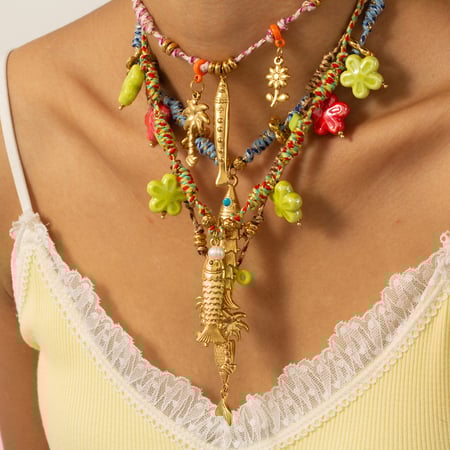 1 Piece Exqusite Fish Stainless Steel Gold Color Women's Pendant Necklaces