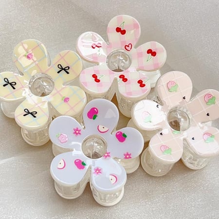 1 stuk romantische serie zoete bloemen plastic dames haarklemmen