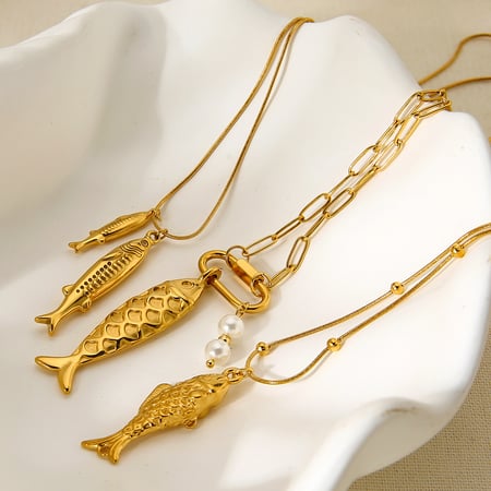 Collar con colgante de acero inoxidable dorado con diseño de tortuga de vacaciones de 1 pieza 2