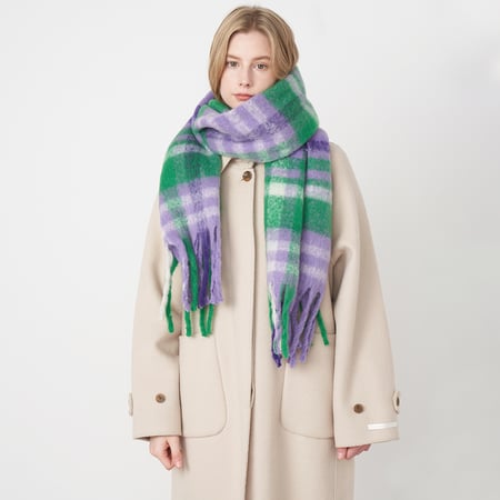 1 Piece Romantic Casual Plaid Mixed Color Polyester Women's Winter Scarves 2