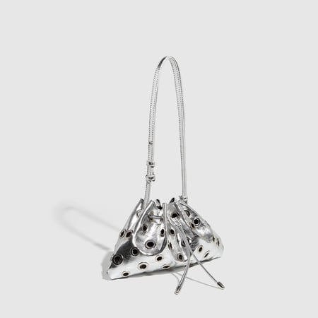 Bolso de hombro de PU con remaches clásicos de serie lujosa para mujer, 1 pieza 2