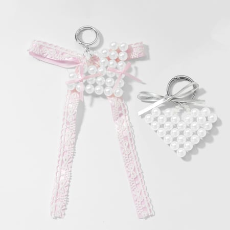 1 pieza de dije para bolso con forma de corazón de cuentas