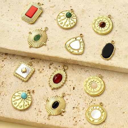 1 Piece Simple Circle Natural Stones Women's Pendants