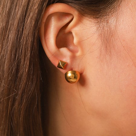 1 Pair Simple Irregular Shape Stainless Steel Gold Color Women's Stud Earrings 2