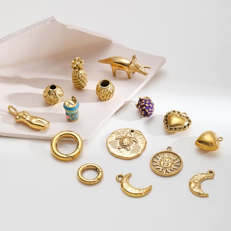 Pendentifs en acier inoxydable en forme de cœur, série luxueuse, à faire soi-même, 1 pièce
