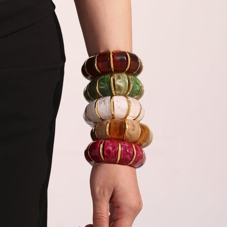 1 Piece Classic Series Bohemian Circle Resin Women's Bangles 2