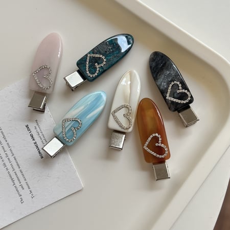1 paar Simple Series elegante hartvormige acetaat haarspeldjes voor dames