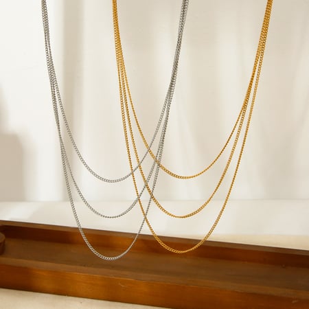 DIY Versatile and Universal Stackable Gold - colored Stainless Steel Necklaces